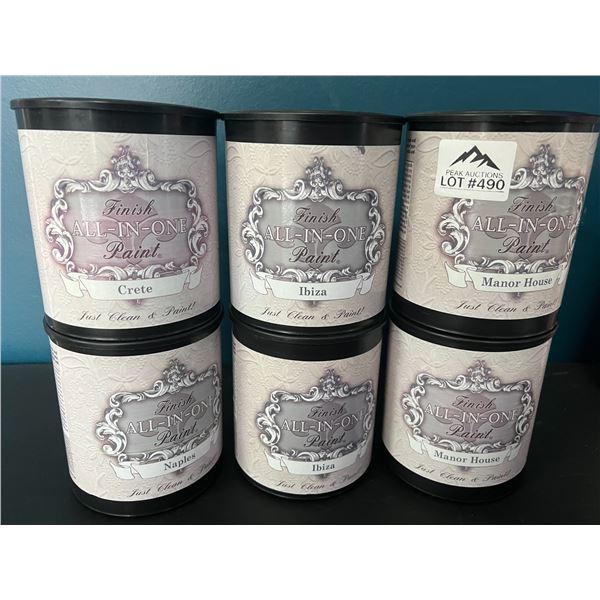 *NEW* Lot of 6 Cans of Heritage Collection All-In-One Paints (32oz each) - Assorted Colours