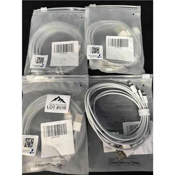 *NEW* Lot of 4 Packs iPhone/Lightning Chargers (3pcs per pack)