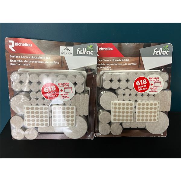 *NEW* Lot of 2 Packs Richelieu Feltac Surface Savers Household Kits - 618pcs