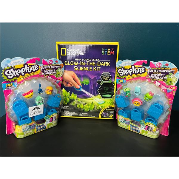 *NEW* Lot of 3 Assorted Kids Toys (Shopkins & Science Kit)