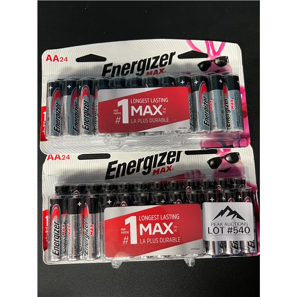 *NEW* Lot of 2 Energizer AA Batteries (24 per pack!)
