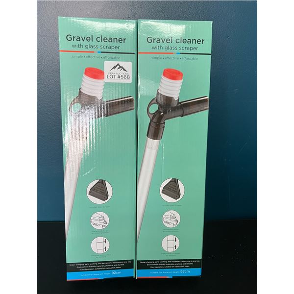 *NEW* Lot of 2 Gravel Cleaners w/ Glass Scrapers for Aquariums
