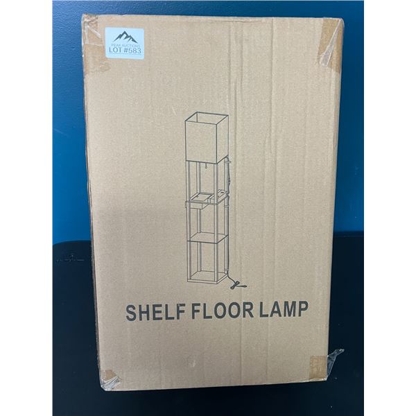 *NEW* Lot of 1 Tall Shelf Floor Lamp (Black)