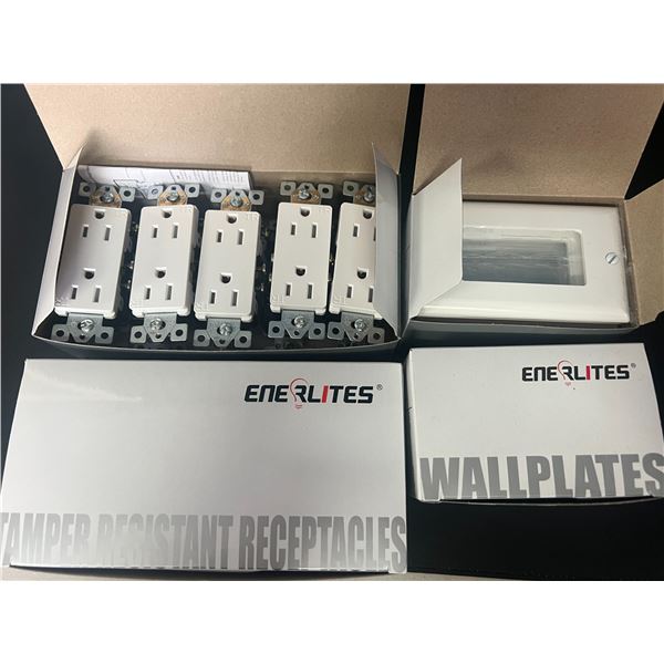 *NEW* Lot of 2 Boxes of Wall Outlet Plugs & Plates (10pcs plugs, 10pcs plates per box)