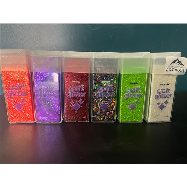 *NEW* Lot of 6 Hemway Craft Glitters (4.5oz each) - Assorted Colours