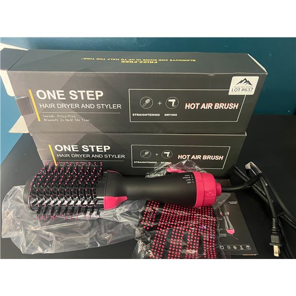 *NEW* Lot of 2 Hot Air Brush/Styler for Hair - One-Step Hair Dryer & Brush!