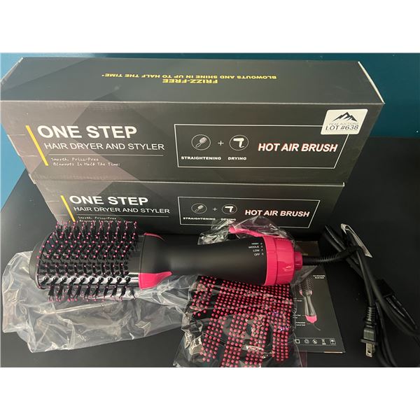 *NEW* Lot of 2 Hot Air Brush/Styler for Hair - One-Step Hair Dryer & Brush!