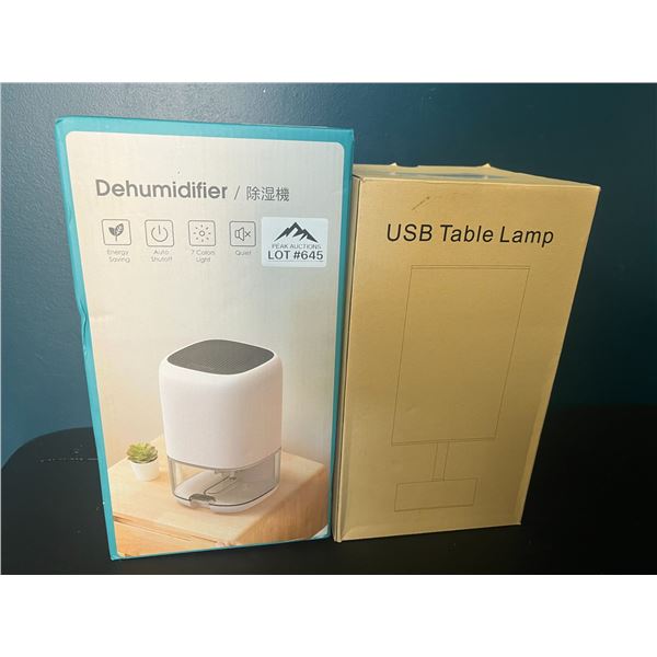 *NEW* Lot of 1 Household Dehumidifier and 1 USB Table Lamp
