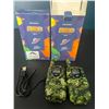Image 1 : *NEW* Lot of 2 Sets Fayogoo Walkie Talkies for Kids w/ Flashlight & LCD Screen (Camo)