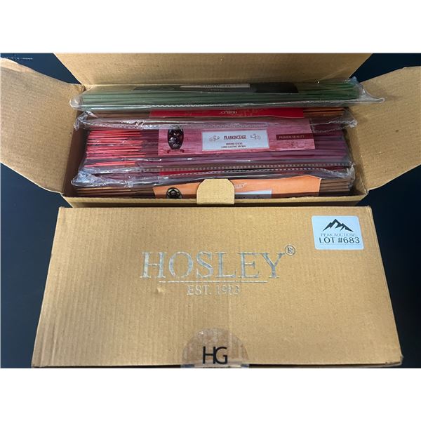 *NEW* Lot of 2 Boxes of Hosley Incense Sticks w/ Holder (480pcs per box)
