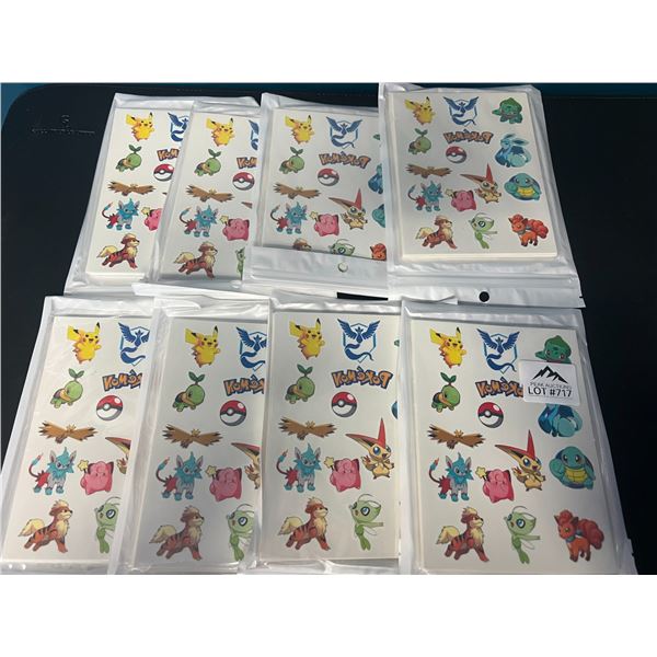 *NEW* Lot of 8 Packs of Pokemon Temporary Tattoos (Multi-Packs - More than 300 Styles per pack!)