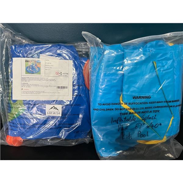 *NEW* Lot of 2 Kids Splash Pads/Water Sprinkler Pads (Large 68" Size)