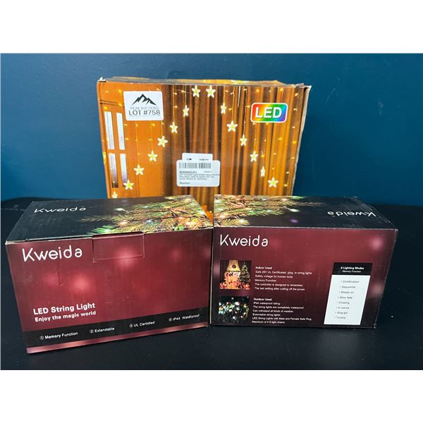 *NEW* Lot of 3 Boxes of Assorted Christmas LED String Lights/Decor