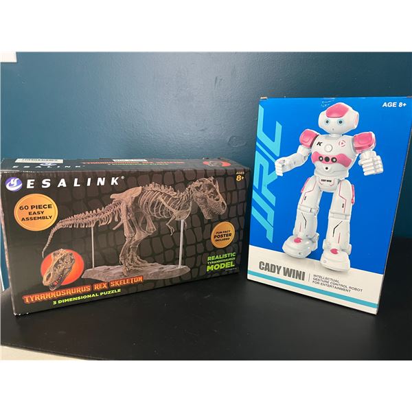 *NEW* Lot of 2 Kids Toys (T-Rex Skeleton & Toy Robot)