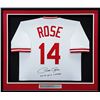 Image 1 : PETE ROSE SIGNED AND CUSTOM FRAMED CINCINATTI REDS JERSEY (BECKETT COA)