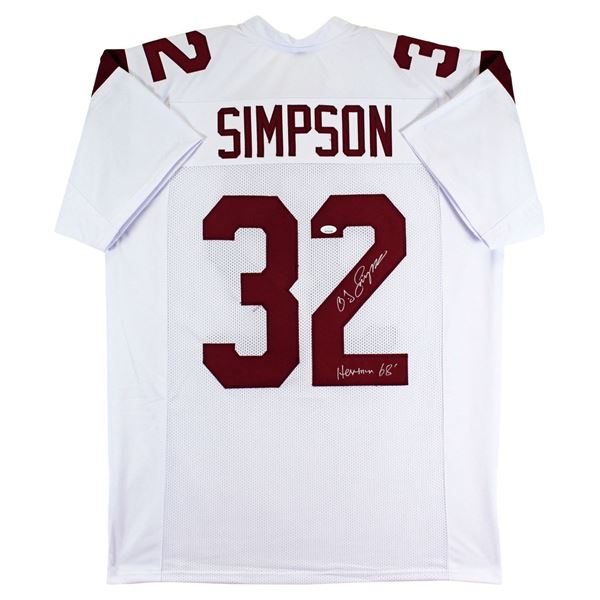 O.J SIMPSON SIGNED USC FOOTBALL JERSEY (JSA COA)