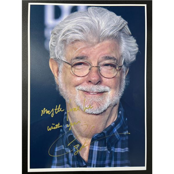 GEORGE LUCAS SIGNED 8 X 10 (RA COA)