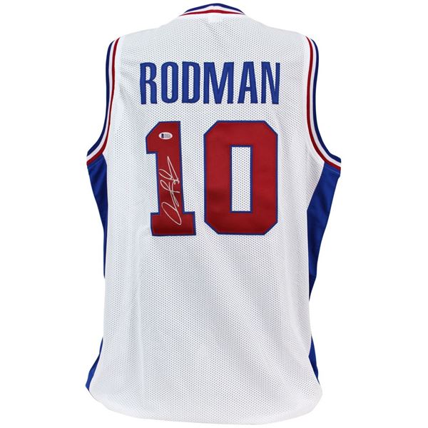 DENNIS RODMAN SIGNED DETROIT PISTONS JERSEY (BECKETT COA)