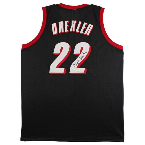 CLYDE DREXLER SIGNED BASKETBALL JERSEY (JSA COA)