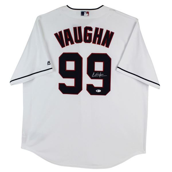 CHARLIE SHEEN 'RICKY VAUGHN' SIGNED CLEVELAND INDIANS JERSEY (BECKETT COA)