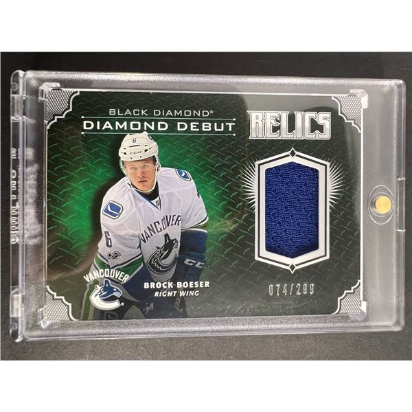 2017-18 UPPER DECK BLACK DIAMOND BROCK BOESER DIAMOND DEBUT RELICS 74/299