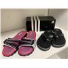 Image 2 : Two Pairs of Ladies Adidas Cloud Foam and Skechers Memory Foam Sandals Size 6
