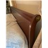 Image 2 : Wooden Sleigh Bed Style 88" Long  x 63" Wide x 47" Tall With Bedding Plus Bed