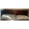 Image 3 : Wooden Sleigh Bed Style 88" Long  x 63" Wide x 47" Tall With Bedding Plus Bed