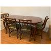 Image 1 : Ornate Wooden Dining Room Table With Four Chairs 68" Long x 38" Wide x 30" Tall