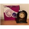 Image 1 : Papillon Plastic Mantle Clock and Colour-Changing Neon Wall Clock (Brand New)
