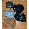 Image 1 : 4 x Women's Designer Handbags (Includes Guess, Fossil, and Danier!) and Makeup Bag Kit (New w/ Tags)