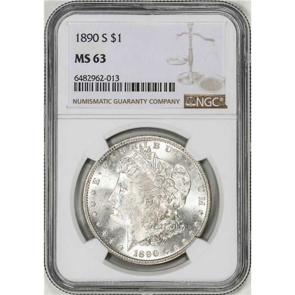 1890-S $1 Morgan Silver Dollar Coin NGC MS63