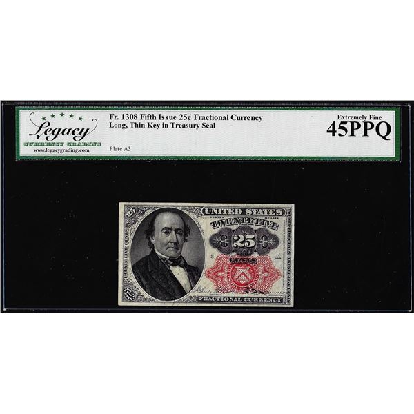 1874 Fifth Issue 25 Cent Fractional Currency Note Fr.1308 Legacy Extremely Fine 45PPQ