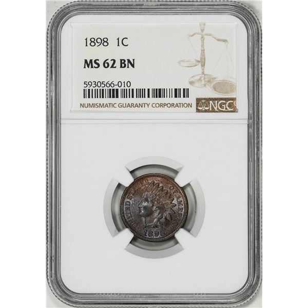 1898 Indian Head Cent Coin NGC MS62BN
