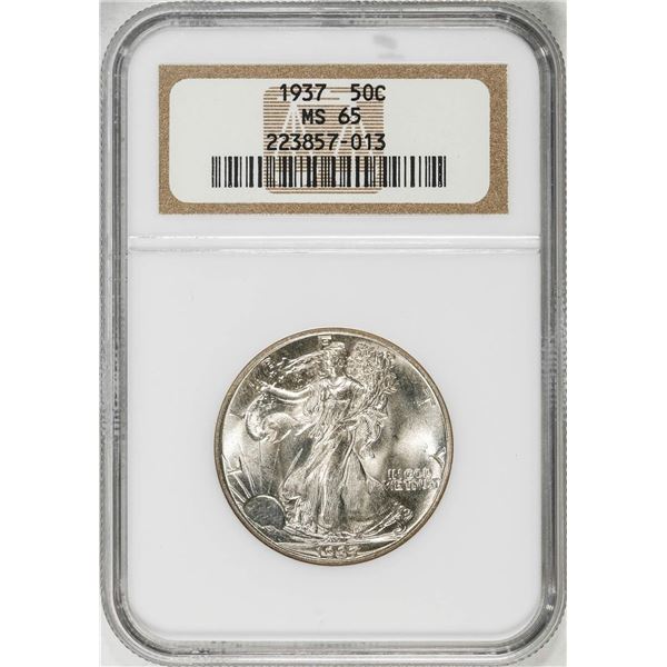 1937 Walking Liberty Half Dollar Coin NGC MS65