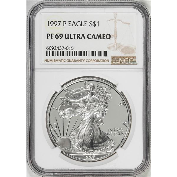 1997-P $1 Proof American Silver Eagle Coin NGC PF69 Ultra Cameo