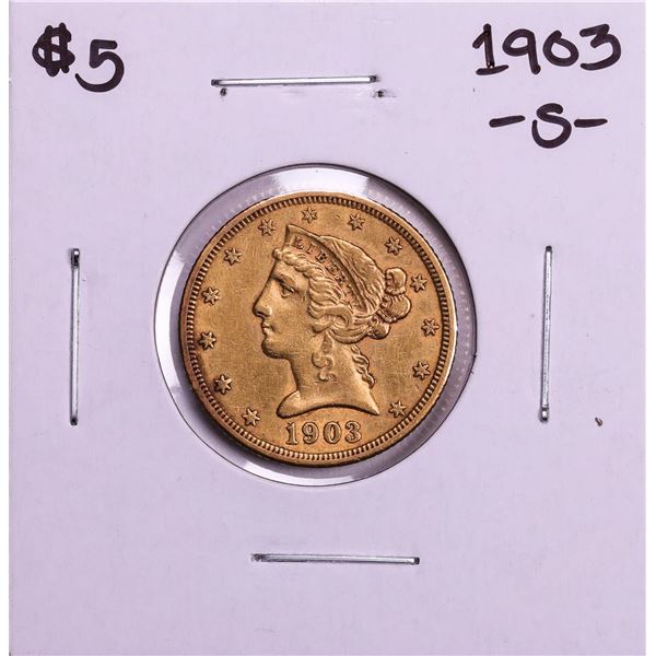 1903-S $5 Liberty Head Half Eagle Gold Coin