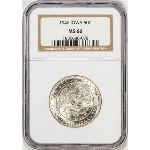 1946 Iowa Centennial Commemorative Half Dollar Coin NGC MS66