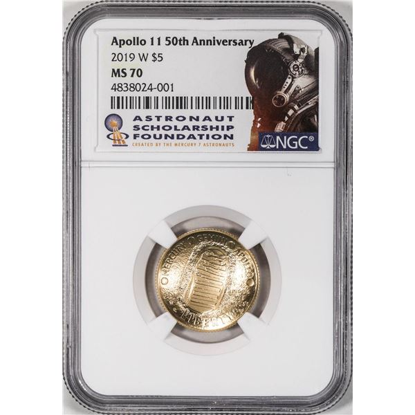 2019-W Apollo 11 50th Anniversary $5 Gold Coin NGC MS70