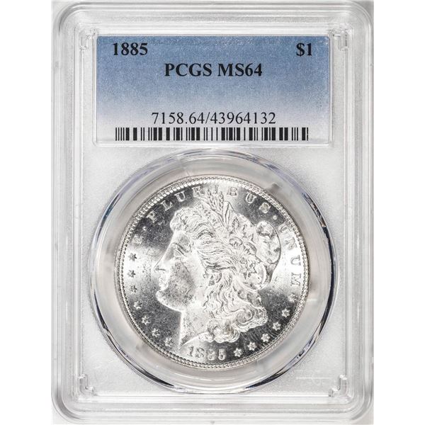 1885 $1 Morgan Silver Dollar Coin PCGS MS64