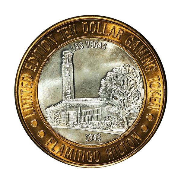 .999 Silver Flamingo Hilton Las Vegas, Nevada $10 Casino Limited Edition Gaming Token