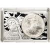 Image 1 : 1995 $1 American Silver Eagle Coin & 2oz Silver Bar Set