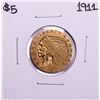 Image 1 : 1911 $5 Indian Head Half Eagle Gold Coin