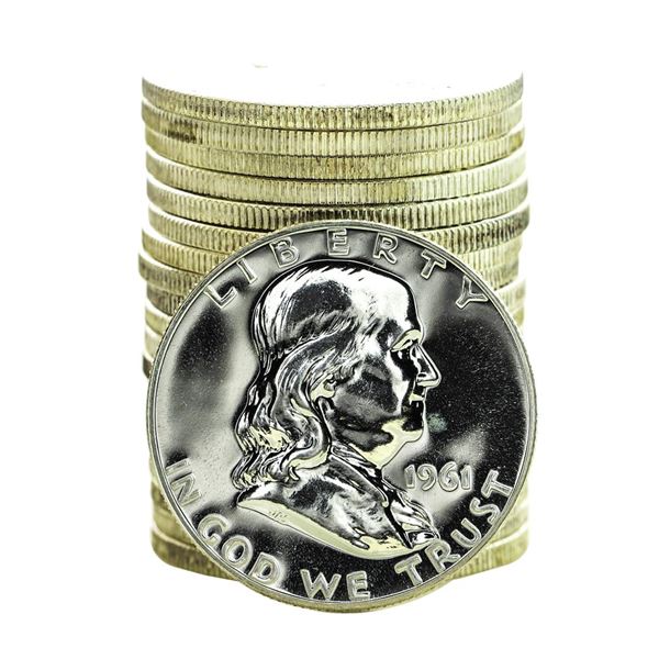Roll of (20) Proof 1961 Franklin Half Dollar Coins