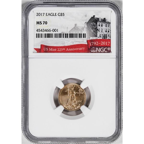 2017 $5 American Gold Eagle Coin NGC MS70