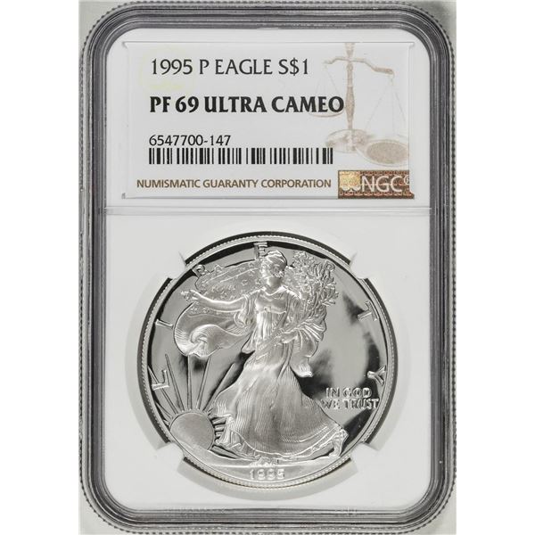1995-P $1 Proof American Silver Eagle Coin NGC PF69 Ultra Cameo
