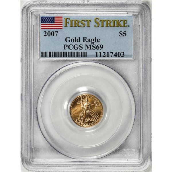 2007 $5 American Gold Eagle Coin PCGS MS69 First Strike
