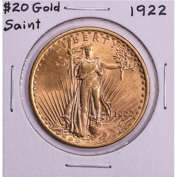 1922 $20 St. Gaudens Double Eagle Gold Coin