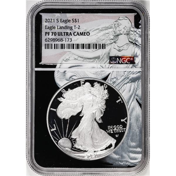 2021-S Type 2 $1 Proof American Silver Eagle Coin NGC PF70 Ultra Cameo