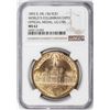Image 1 : 1893 $1 World's Columbian Expo Official Medal Large Letters NGC MS62 HK-154